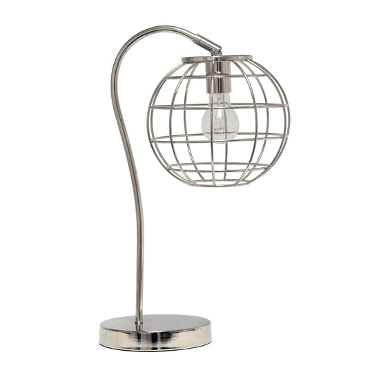 Elegant Designs LT2068-CHR Metal Table Lamp, Chrome Finish, Caged Design