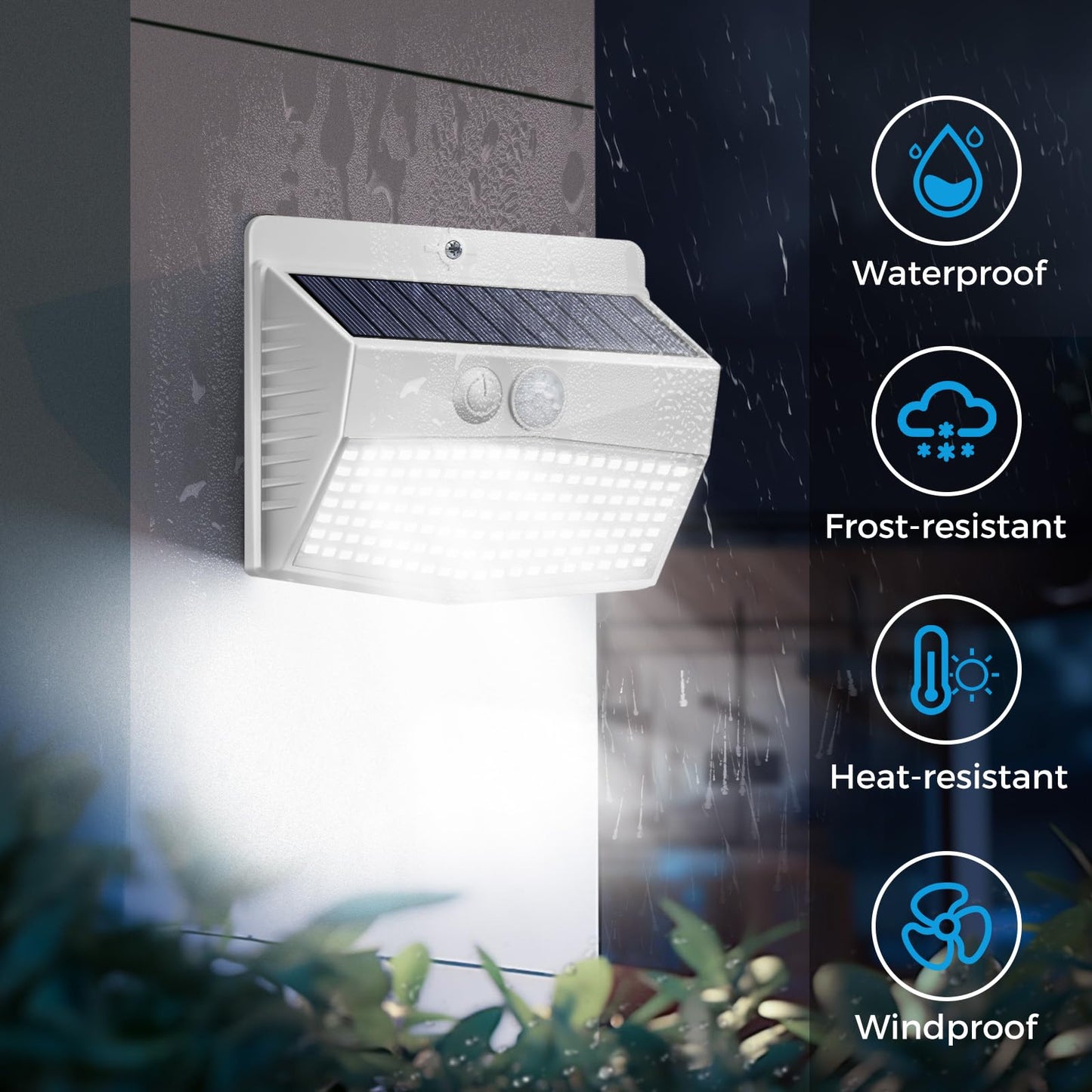 Peasur Solar Outdoor Lights  [8 Packs] Motion Sensor Security Lights With 3 Lighting Modes Wall Lights Waterproof Solar Powered Lights For Garden Yard White