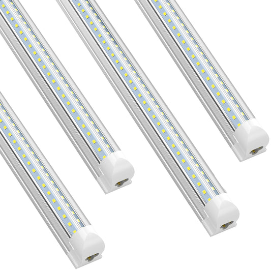 SHOPLED 3FT LED Shop Light, 27W 3510LM, 6000K Cool White, V-Shape T8 Tube Lights, Clear Cover, 4 Pack