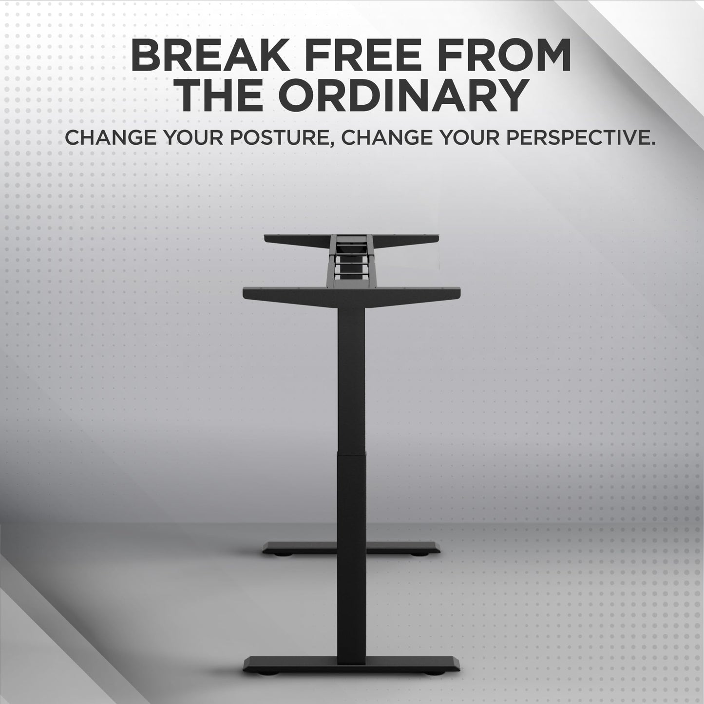 Uncaged Ergonomics Rise Up Standing Desk Legs, Adjustable Standing Desk Frame Dual Motor w/Memory, Electric Frame Base Height Desktop Table, Sit Stand Electric Table Legs