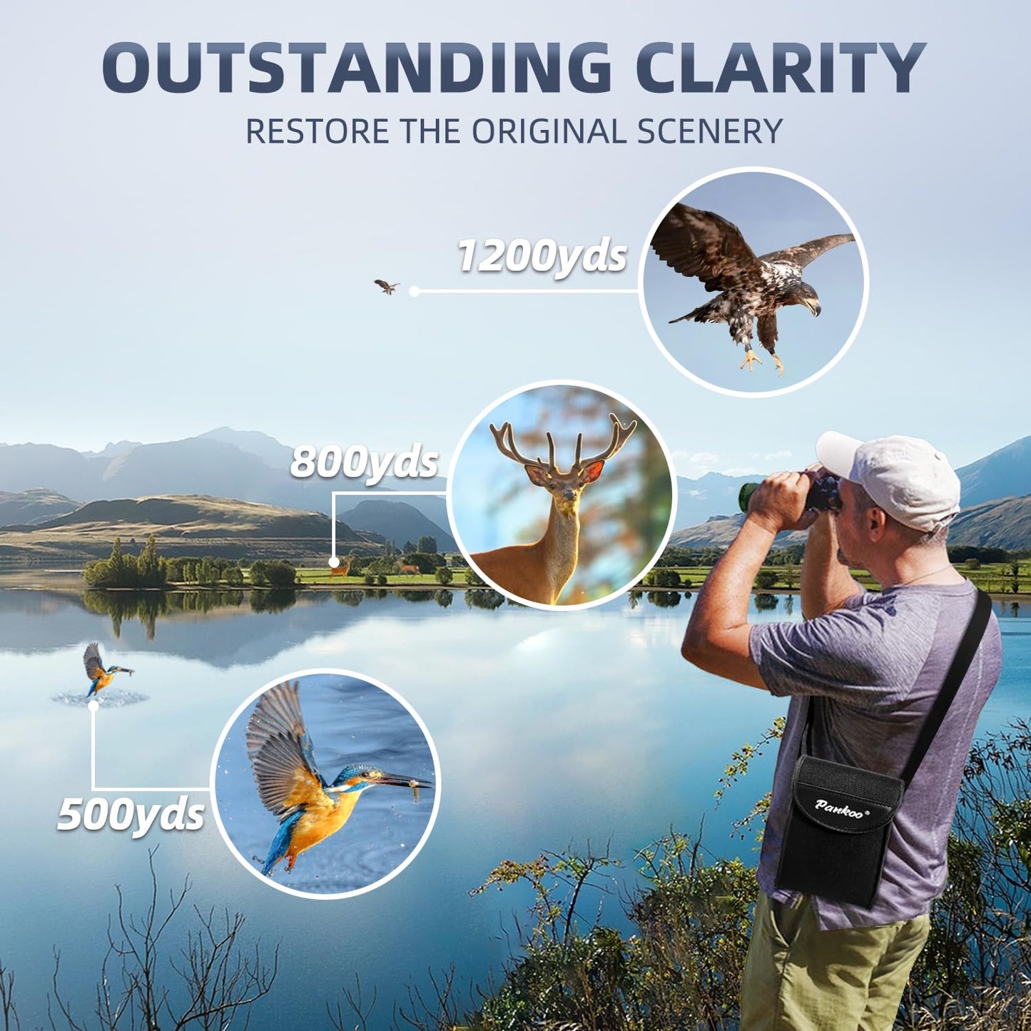 10X50 Powerfull Binoculars For Adults With Low Light Night Vision,Large Eyepiece,10 Seconds Quick Focus,Waterproof Wide Angle Bi