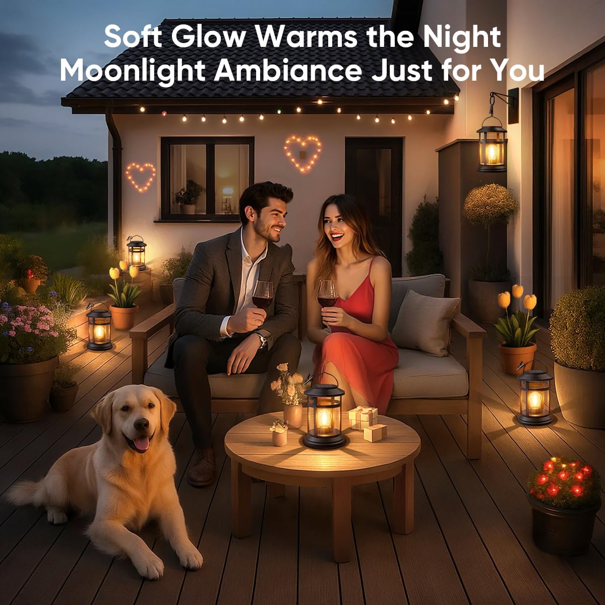 Nfever Solar Lanterns Outdoor Waterproof: 6 Pack Hanging Solar Lights For Outside Patio Porch Garden Tabletop Decor - Bright Led Warm White Solar Powered Lighting - 2025 Gardening Lovers Mom Gifts