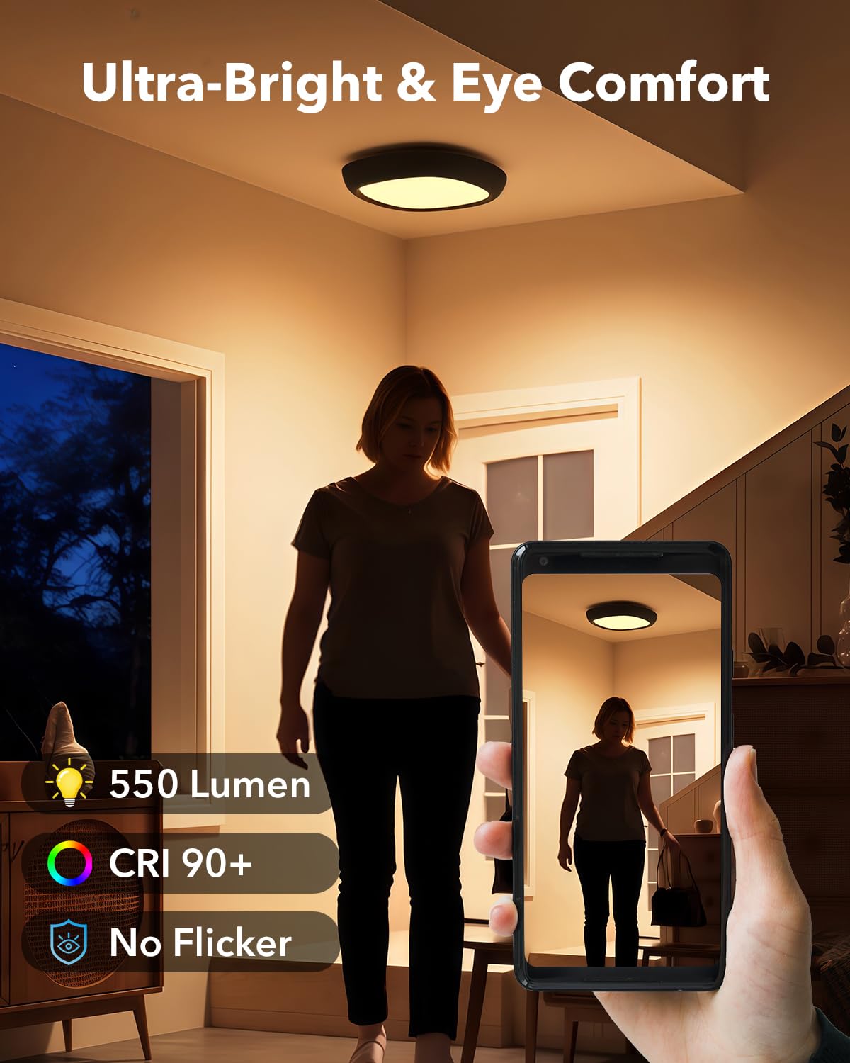 2 Pcs Motion Sensor Rechargeable Ceiling Light With Remote  12000Mah 550Lm Wireless Shower Lights For Inside Shower  Battery Operated Rgb Closet Lights Sensored Led Overhead Garage Lighting No Wiring
