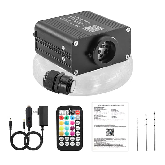 Atokee 16W Twinkle 650Pcs Starlight Headliner Kit  0.03In 13.1Ft Fiber Strands Small Size Star Lights For Car Roof With Remote Control/Bluetooth App