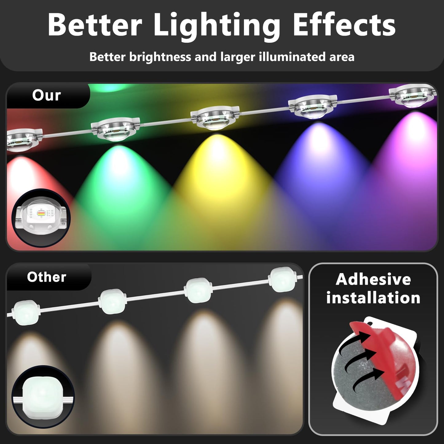 Ceteluma 500Ft Permanent Outdoor Rgb Lights  Ip67 Waterproof Smart Eave Lighting  With App/Remote Control Eaves Light  Diy Led Scenes Modes For House Roof Decor Christmas Party