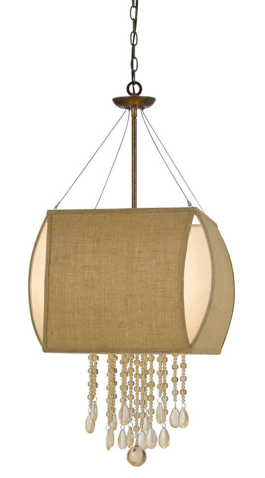 Cal 4 Light Ark Chandelier, Copper Metal, 16x16x38 inches, Model FX-3553/4