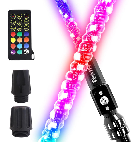 Tavaray 3Ft Boat Navigation Lights  Nav Lights For Boats With 600+ Dynamic Rgb Patterns  Remote Control  2Nm Coast Guard Compliant  360 Visibility  Boat Stern Light With Top White Led