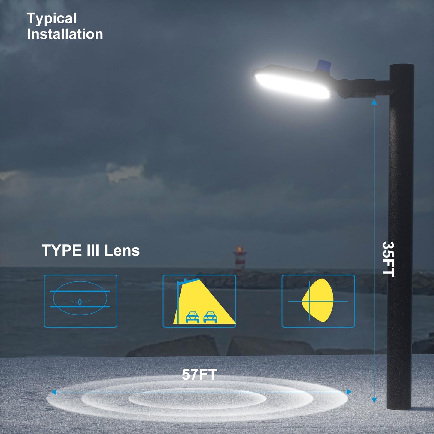 4Pack 240W Led Parking Lot Light (36000Lm Eqv 1000W Hid/Hps) 5000K Slipfitter Mount Led Pole Light With Dusk To Dawn Smart Photocell Ip65 Outdoor Area Lighting-7Yrs Warranty