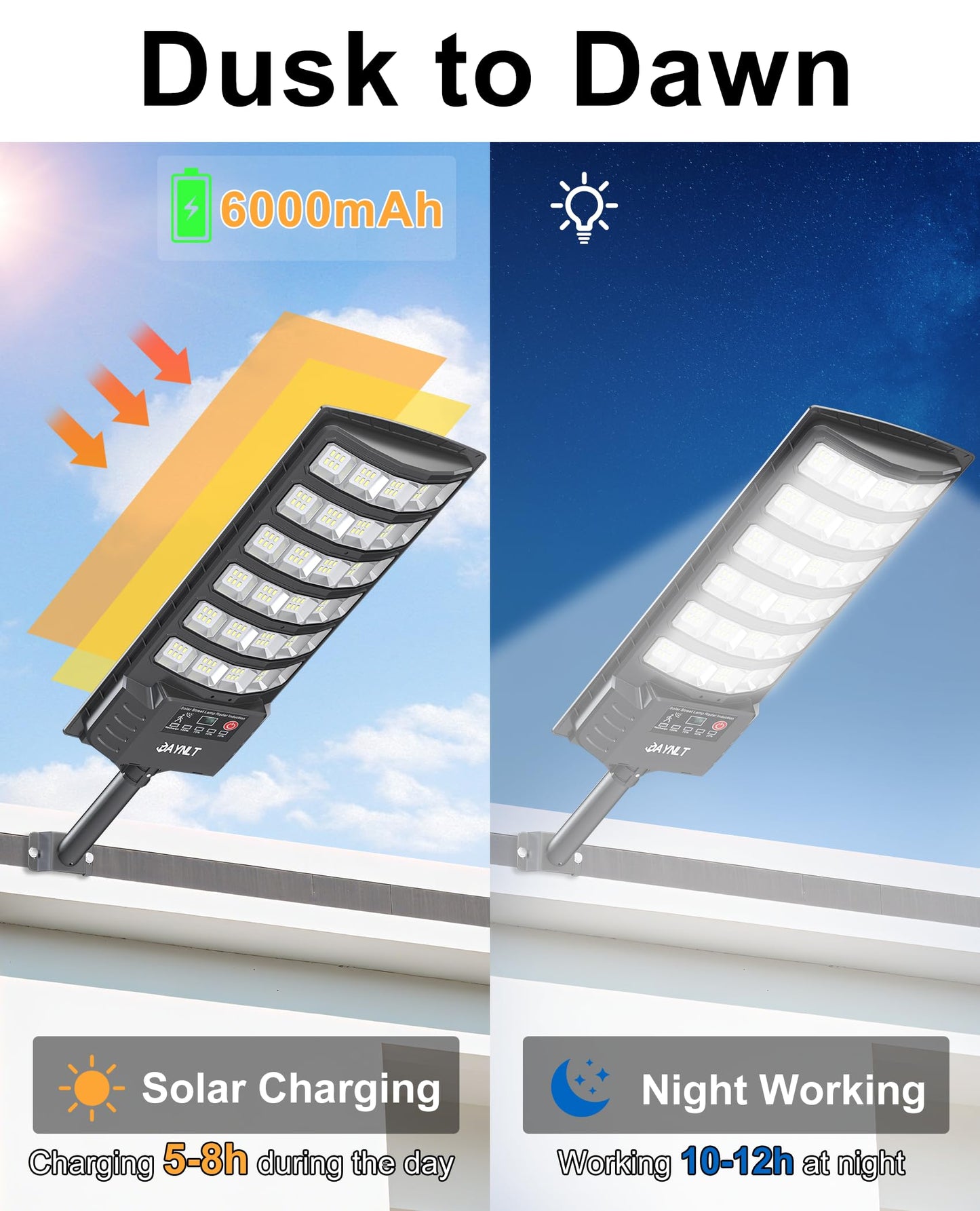 Jaynlt Solar Lights Outdoor  5 Lighting Modes Solar Flood Security Light With Motion Sensor & Dusk To Dawn&Remote  7000K Street Lamps For Yard  Entryway Garage - 4Pack