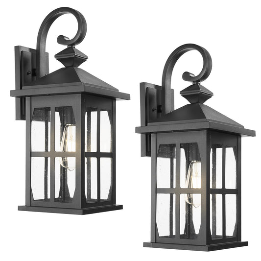 Darkaway Large Outdoor Light Fixtures Wall Mount  21Inch Outside Wall Lights Exterior Lighting Fixture With Seeded Glass Outdoor Wall Sconce For House Porch Hallway Garage  2Pack