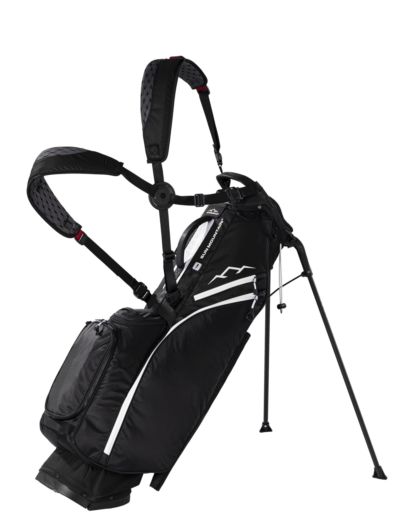 Sun Mountain Men's Eclipse 2.5 LS Lightweight Stand Golf Bag 4-Way Top - 8 Pockets, X Fit Dual Strap System, Push & Electric Cart Compatible Compression Base, 2025 Model - Black-White