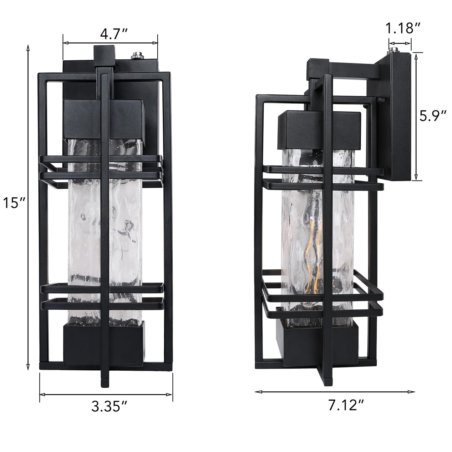 Wihtu Dusk To Dawn Outdoor Front Porch Light Fixtures Wall Mount  Waterproof Wall Sconce Lights(1 Pack)  Sensor Exterior Lighting Fixtures For House  Outside Lantern Lamp For Garage  Doorway