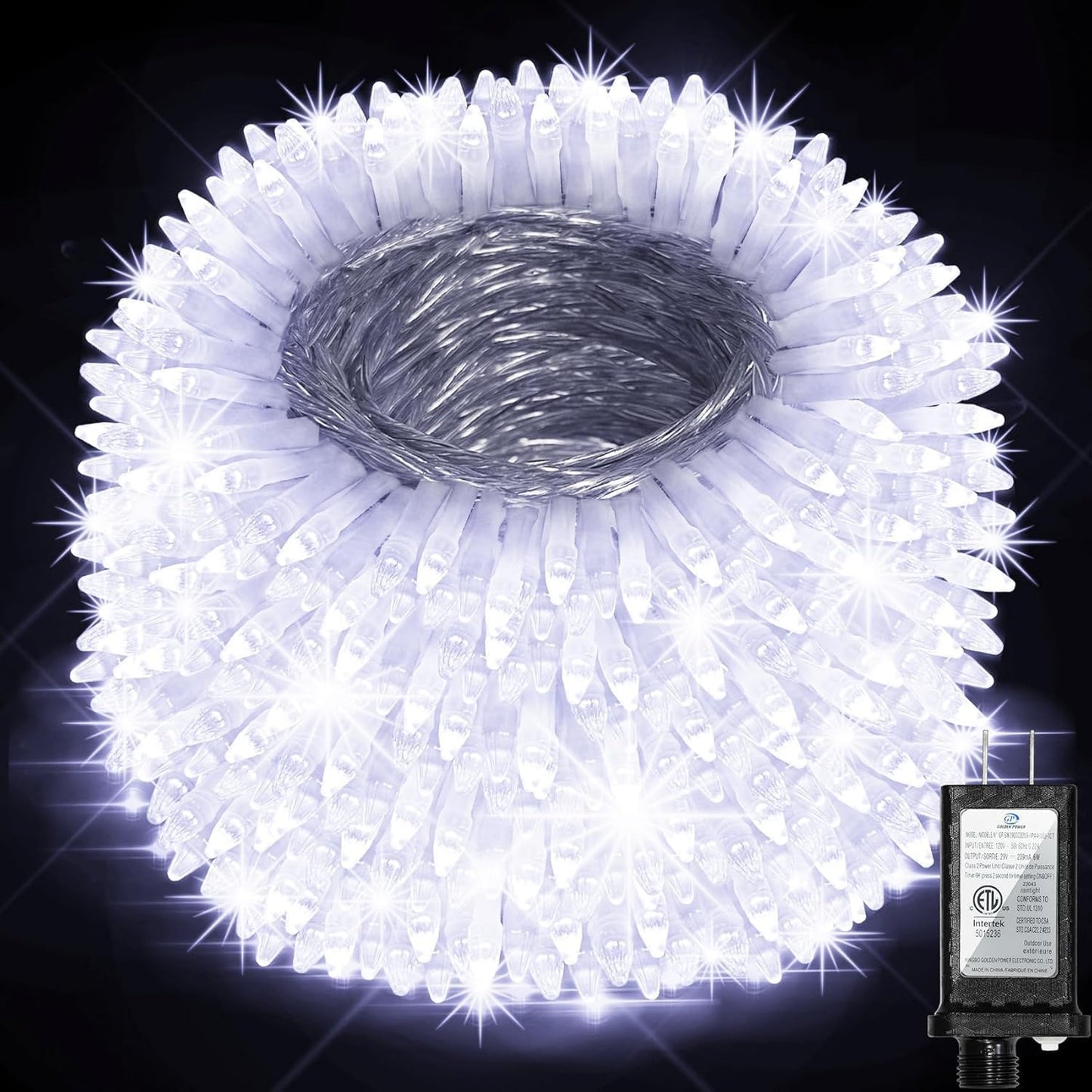 750 Led 240Ft Christmas String Lights Outdoor  12 Pro Modes And Timer Memory & Brightness  Plug In Outdoor Waterproof Clear Wire Twinkle Light For For Xmas Yard Tree Wedding Party Decor (Cool White)