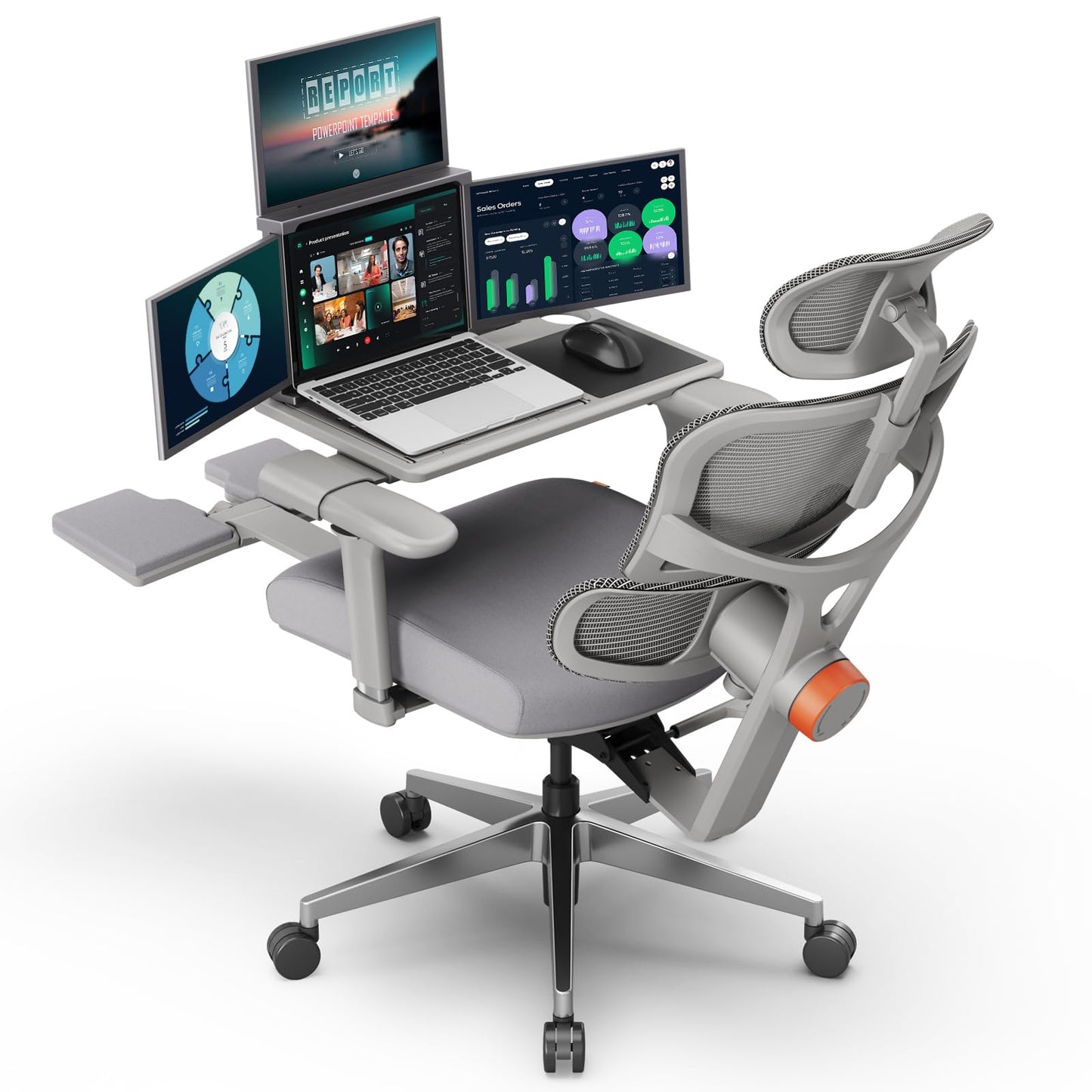 Newtral Office Chair Ergonomic - Home Office Desk Chair, Back Pain Chair with Auto-Following Lumbar Support, 4D Armrest, Seat Depth and Height Adjustable