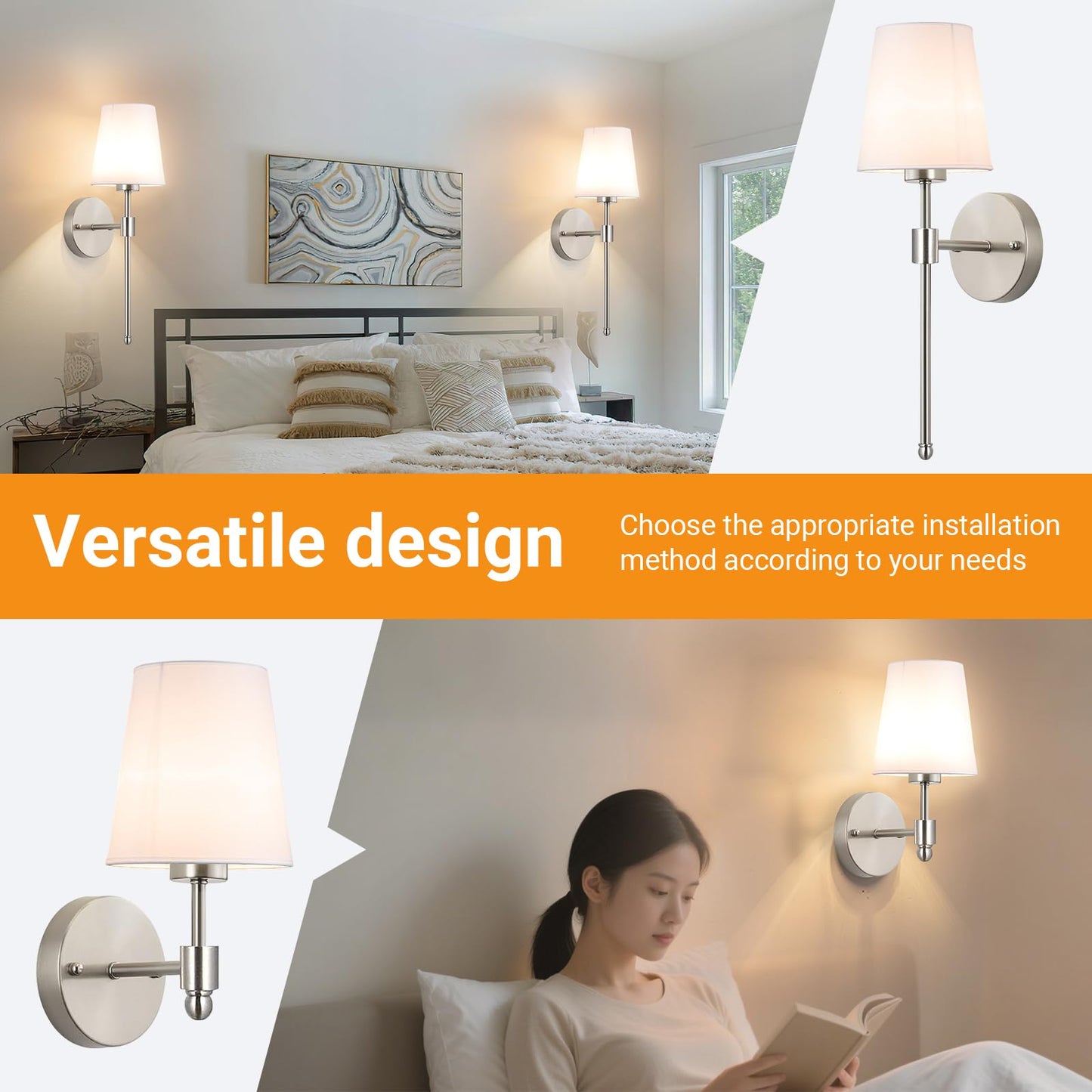 Battery Operated Wall Sconces Set Of 2  Wireless Battery Wall Light With 10000Mah Rgb Rechargeable Magnetic Bulb  Rechargeable Wall Sconce With Remote Control For Bedroom  No Electrician Required