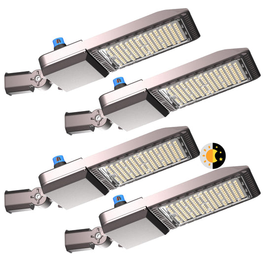 4Pack 240W Led Parking Lot Light (36000Lm Eqv 1000W Hid/Hps) 5000K Slipfitter Mount Led Pole Light With Dusk To Dawn Smart Photocell Ip65 Outdoor Area Lighting-7Yrs Warranty