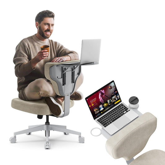 Newtral Freedom-X Criss Cross Chair with Wheels- Multi-Position Cross Legged Office Chair with Laptop Tray, Adjustable Ergonomic Kneeling Chair for Work from Home