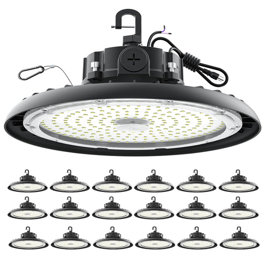 Led High Bay Lights 180W Ufo Shop Lights 32400 Lm 6000K Ip65 Commercial Bay Lighting Fixture 5Ft Cable Plug & Play For Warehouse Factory Garage Workshop Barn 18 Pack