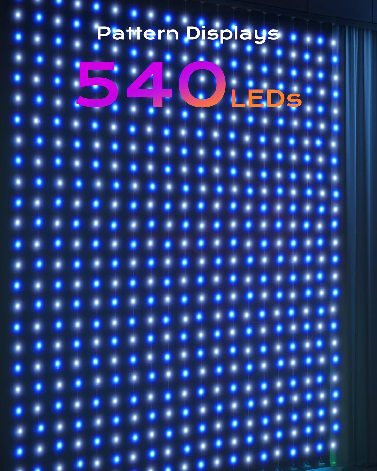 Brightown 540 Rgbic Led Smart Curtain Fairy Lights  4.9X6.6Ft Dynamic Color Changing Christmas String Lights With Remote  Ip65 Waterproof Smart Wall Window Lights For Bedroom Living Room Garage