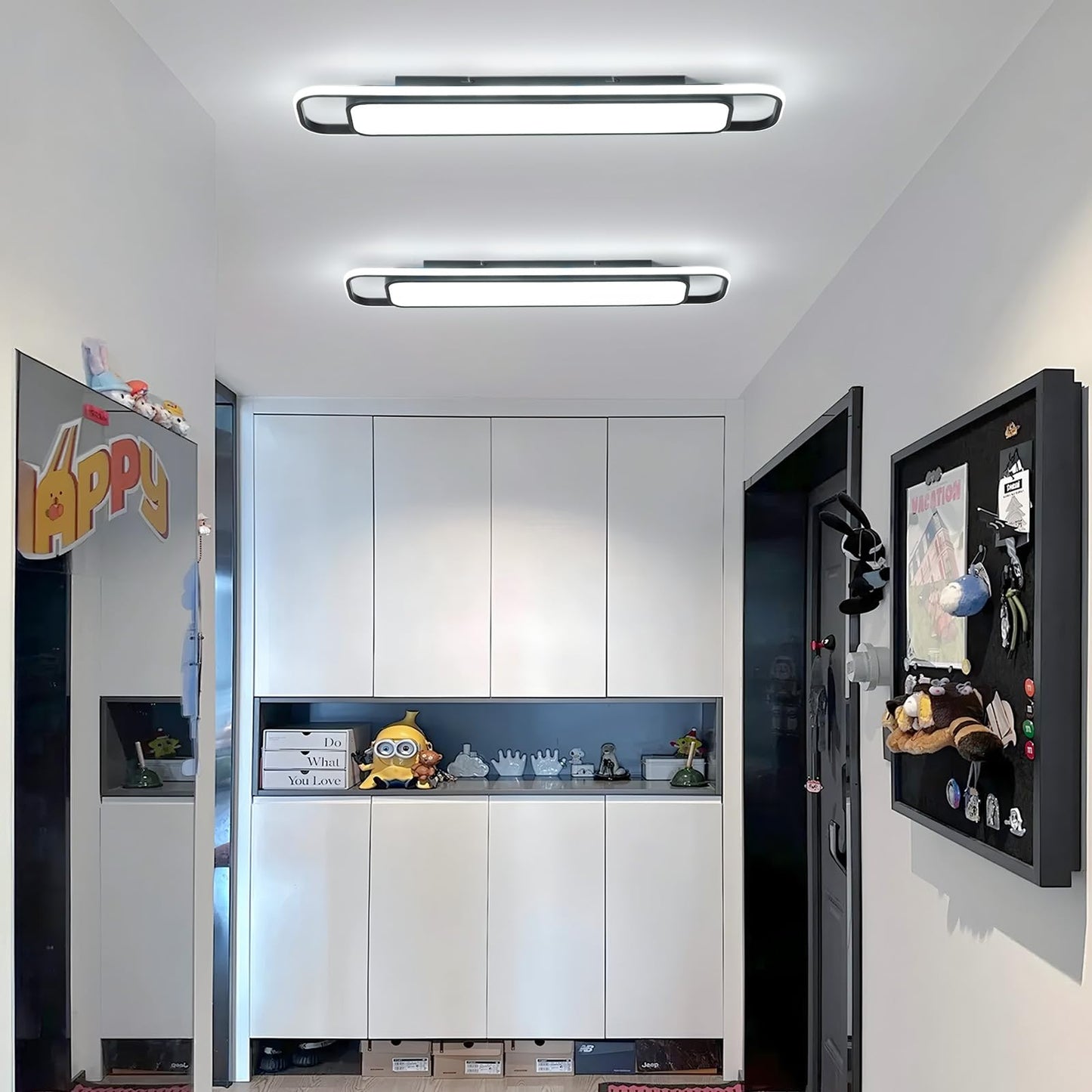 Oranoor Modern Led Ceiling Lighting  70W 6000K Black Linear Flush Mount Light Fixture  39.4 Low Profile Lights Fixture Long Led Ceiling Lamp For Kitchen Bedroom Living Room Hallway (Cool White)