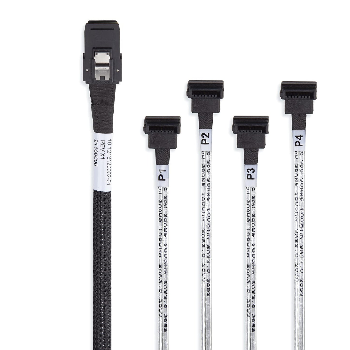 10Gtek Minisas Sff-8087 Fan-Out Cable Breakout To 4Xsata, 6Gbps High-Speed Cable For Raid Controllers, Servers & Storage Enclosu