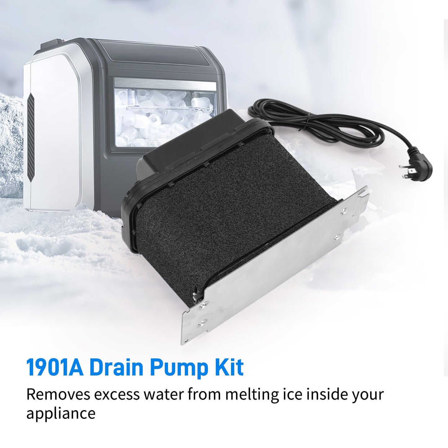 1901A Drain Pump Compatible with Whirlpool, Ice Machine Drain Pump Replaces 1901, 2185528, 2208534, 2310253, AH3650734, EA3650734, PS3650734 Compatible with Whirlpool 1901A Genuine OEM Drain Pump Kit