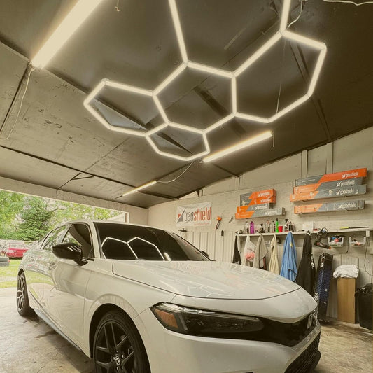 Goslarlit Dimmable 26Pack Hexagon Garage Light 6500K/4000K/3000K 3 Color Temperature Hexagon Light Led Lighting For Garage Gym Barber Auto Detailing Shop