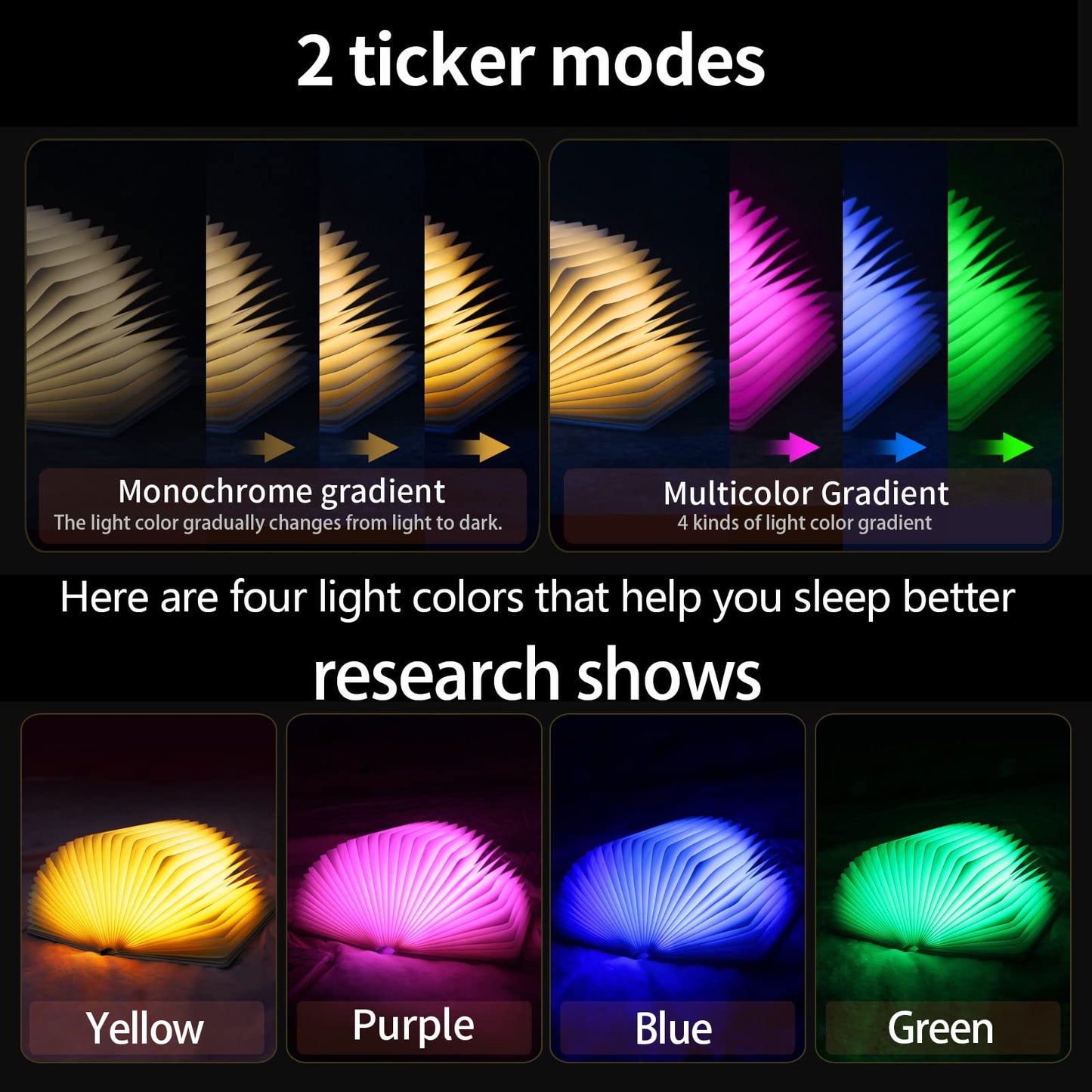 QXMGCBOK Portable Night Light with White Noise Machine, 3D Dragon Book Lamp, Multicolor, Model YTBTAF23e