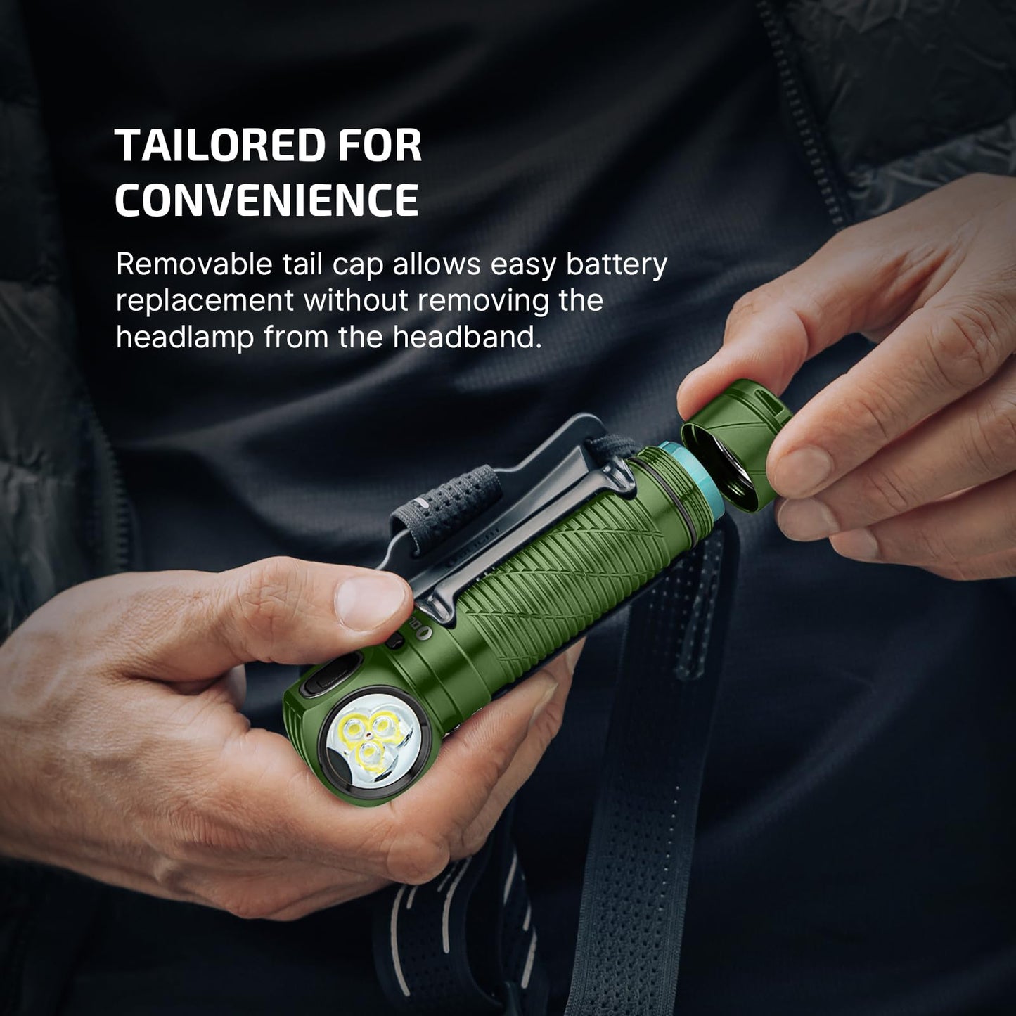 Olight Perun 3 Rechargeable Headlamp Flashlight  3000 Lumens Led Headlight With Red Light  Waterproof Head Lamp With Headband For Outdoor Camping  Hiking  Working (Od Green)