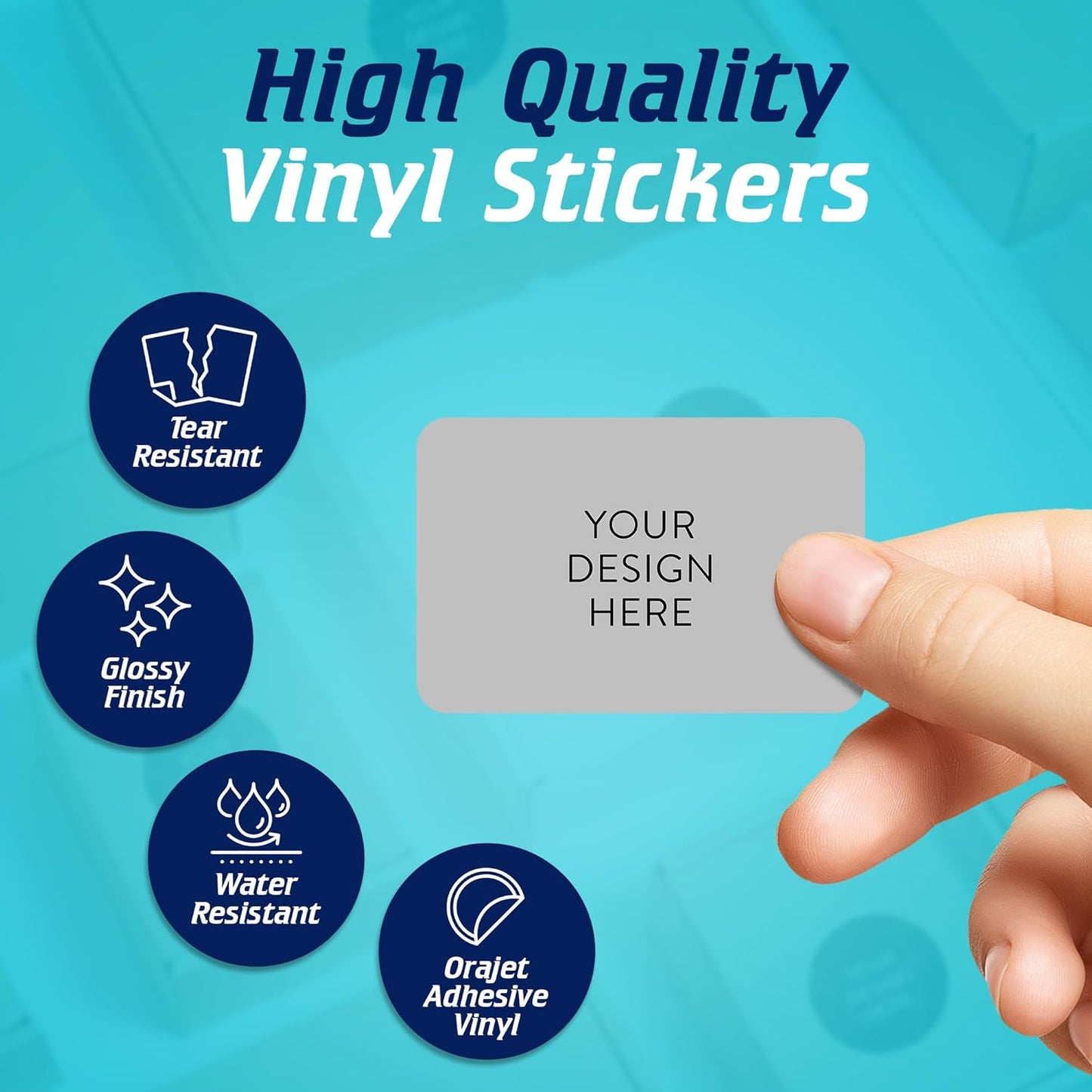 100 Custom Vinyl Stickers - Upload Your own Image, Text, Design, Logo - Personalized Logo Labels for Handmade, Packaging, Bottle, Jars, Candle, Brand Stickers (Gray, 5x3)