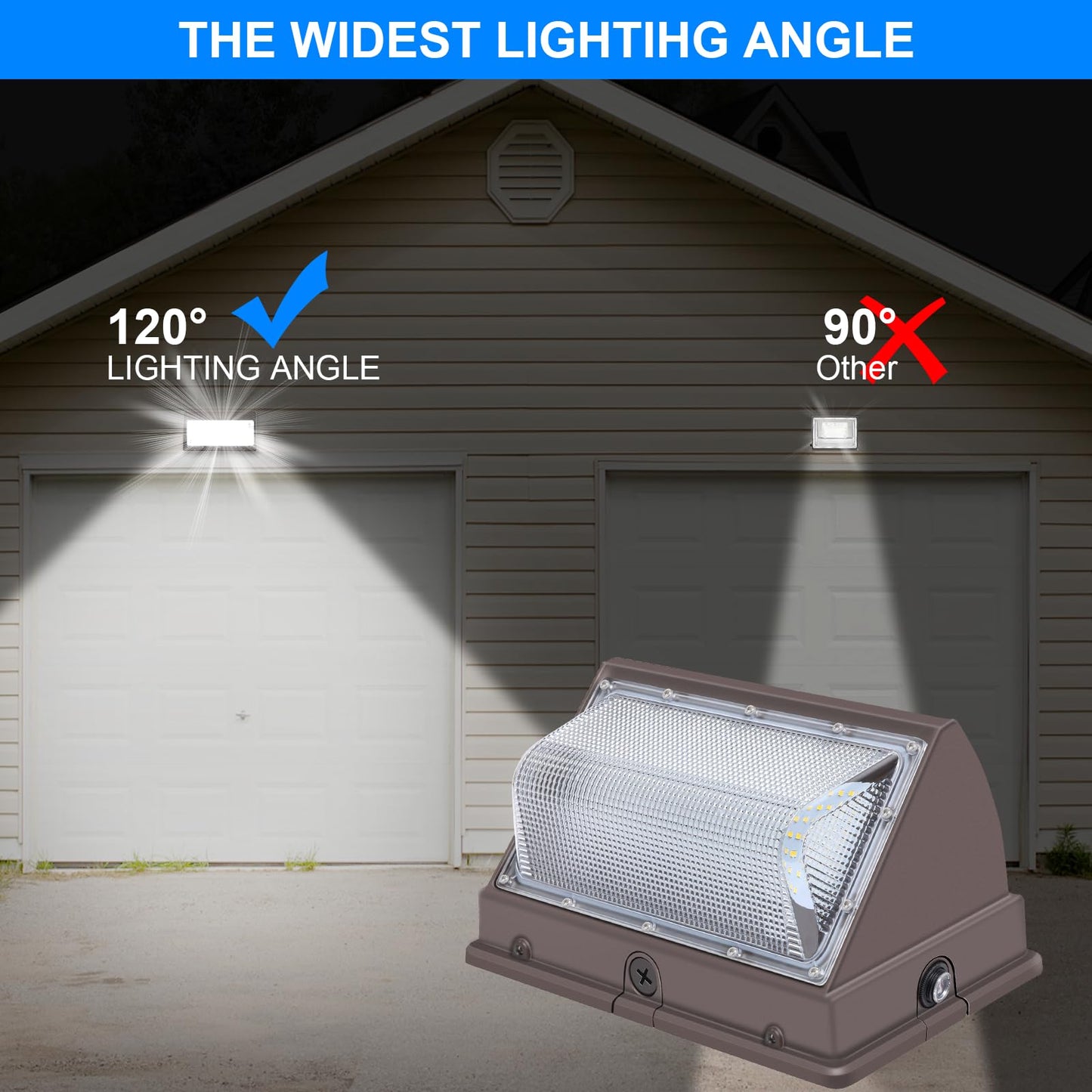 Tomourd 120W Led Wall Pack With Photocell  5000K 15840Lm Dusk To Dawn Lights Security Switch Control Outdoor Wall Light  Commercial Waterproof Rust-Proof Outside Lighting For Barn Shop Garage 6 Pack