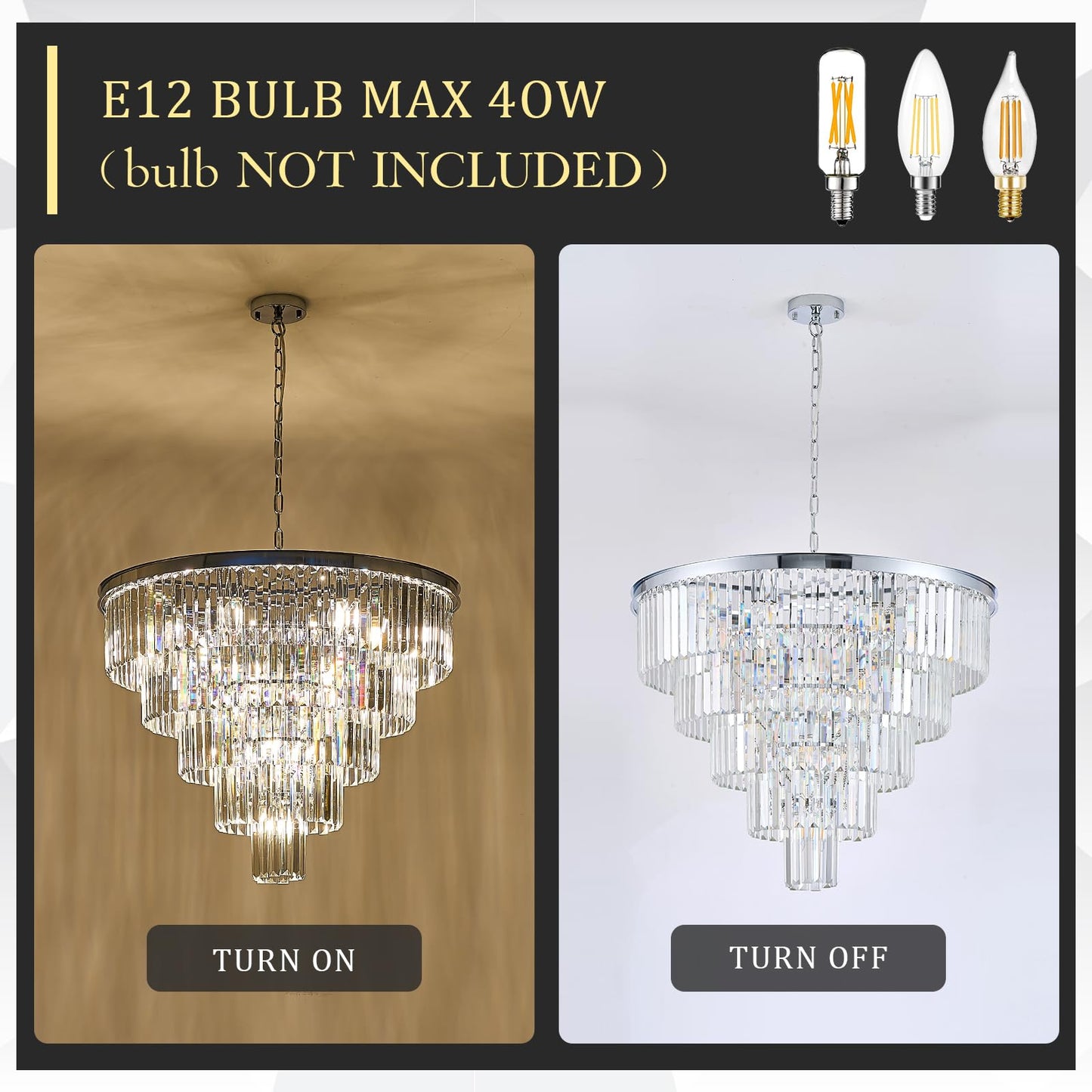 Catiner Large Crystal Chandeliers Modern Chrome 30  Chandelier For Foyer Staircase stylish 5 Tiers 16 Lights K9 Ceiling Pendant Lighting Fixture For Living Room Dining Room Bedroom