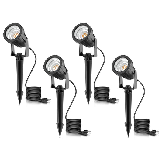 L Lohas Led 12W Dusk To Dawn Outdoor Lighting  Auto On/Off 3000K Landscape Outdoor Spotlight  Ip66 Waterproof Plug In Spot Lights For Yard  Garden  House  Pathway  Plant(4 Pack)