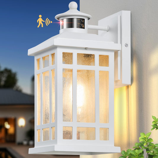 Opaxis White Dusk To Dawn Outdoor Lighting  Modern Exterior Lighting Fixtures With Motion Sensor 4 Modes  Patio Lights Outside Waterproof For House  Garden  Front Porch  Brightness Distance Adjustable