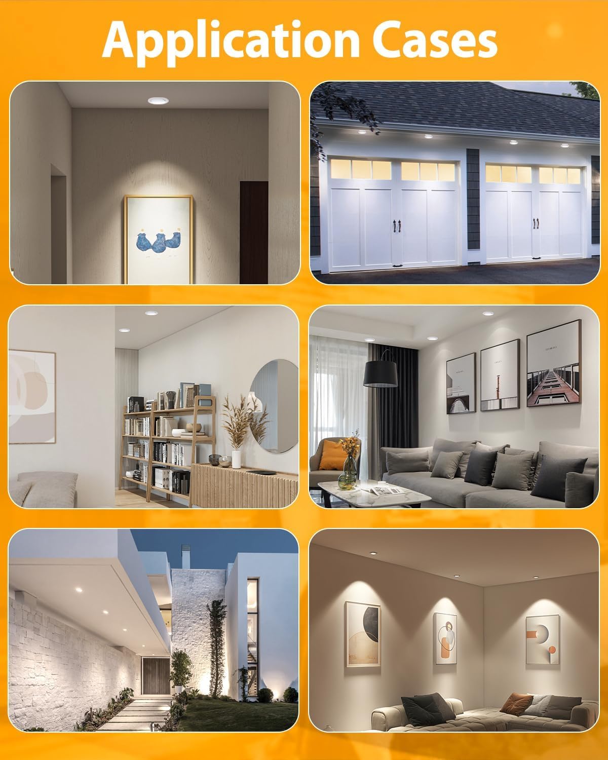 Gold Recessed Lighting Fixtures 3Inch - 7W Canless Cct Selectable Gimbal Ceiling Led Recessed Lights Dimmable Indoor Swivel Downlight For Accent Lighting 360 Adjustable 90 Tilt Spotlights 6Pack Gold
