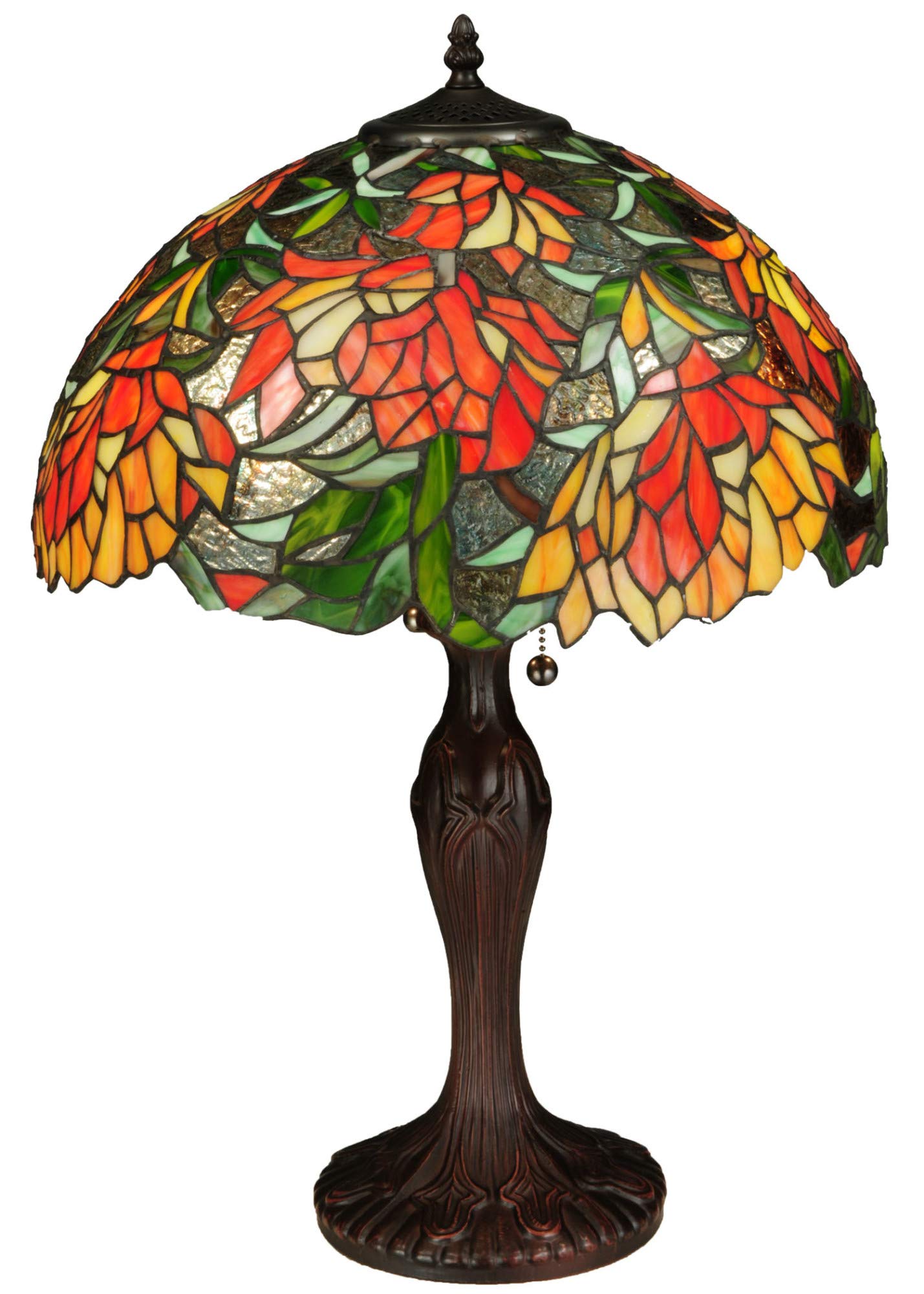 Meyda Tiffany 23-Inch Lamella Table Lamp, Glass/Metal, Bronze/Dark, Model 134534