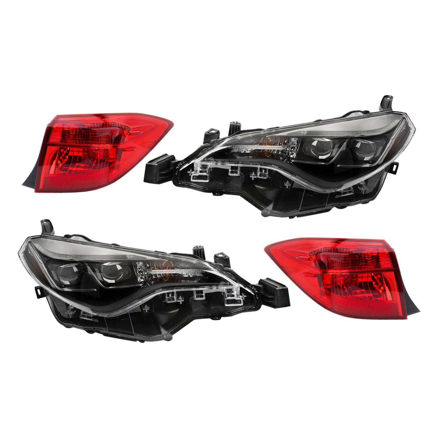 Trq Lighting Kit To2502250 To2503250 To2804131 To2805131 Compatible With 2017-2019 Toyota Corolla