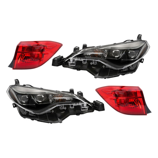Trq Lighting Kit To2502250 To2503250 To2804131 To2805131 Compatible With 2017-2019 Toyota Corolla