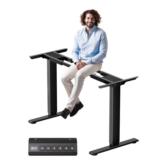 AspenLoft Dual Motor Electric Standing Desk Frame Workstation,Memory Controller Height Adjustment,330 lbs Capacity,Computer Desk for Home and Office,Black Frame Only