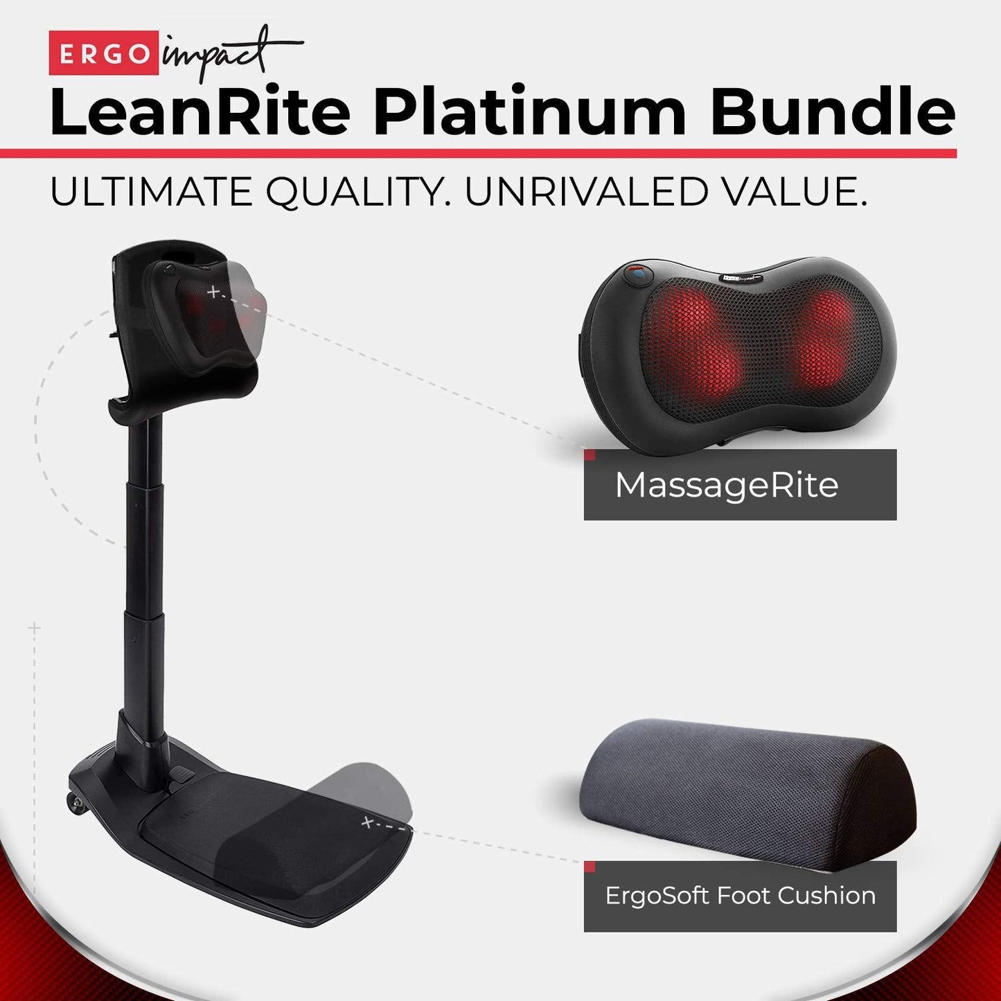 LeanRite Standing Desk Chair – Ergonomic Stool for Active Sitting & Posture Support | Adjustable Height Sit Stand Chair for Home Office Elite Upgraded Version with 3 Bonus Accessories