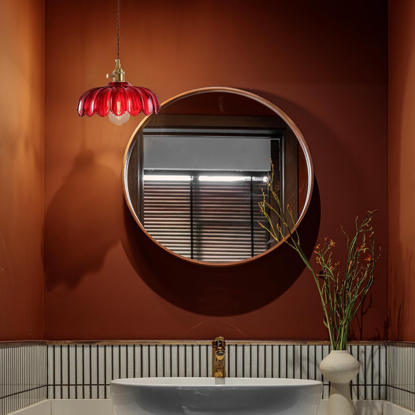Xzhgcee Plug In Pendant Light: Hanging Light Plug In Fixture Red Glass Hanging Lamp  Pendant Lighting For Kitchen Island  Bedroom  Dining Room  Living Room  E26 No Bulb