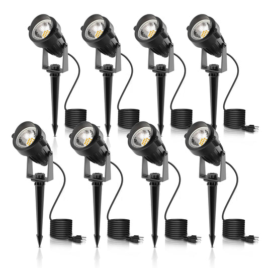 L Lohas Led Outdoor Landscape Lighting  Auto On/Off 3000K Low Voltage Landscape Lighting  Ip66 Waterproof Spot Lights For Yard  Outside  Garden  House  Pathway  Plant  Holiday Decor (8 Pack)