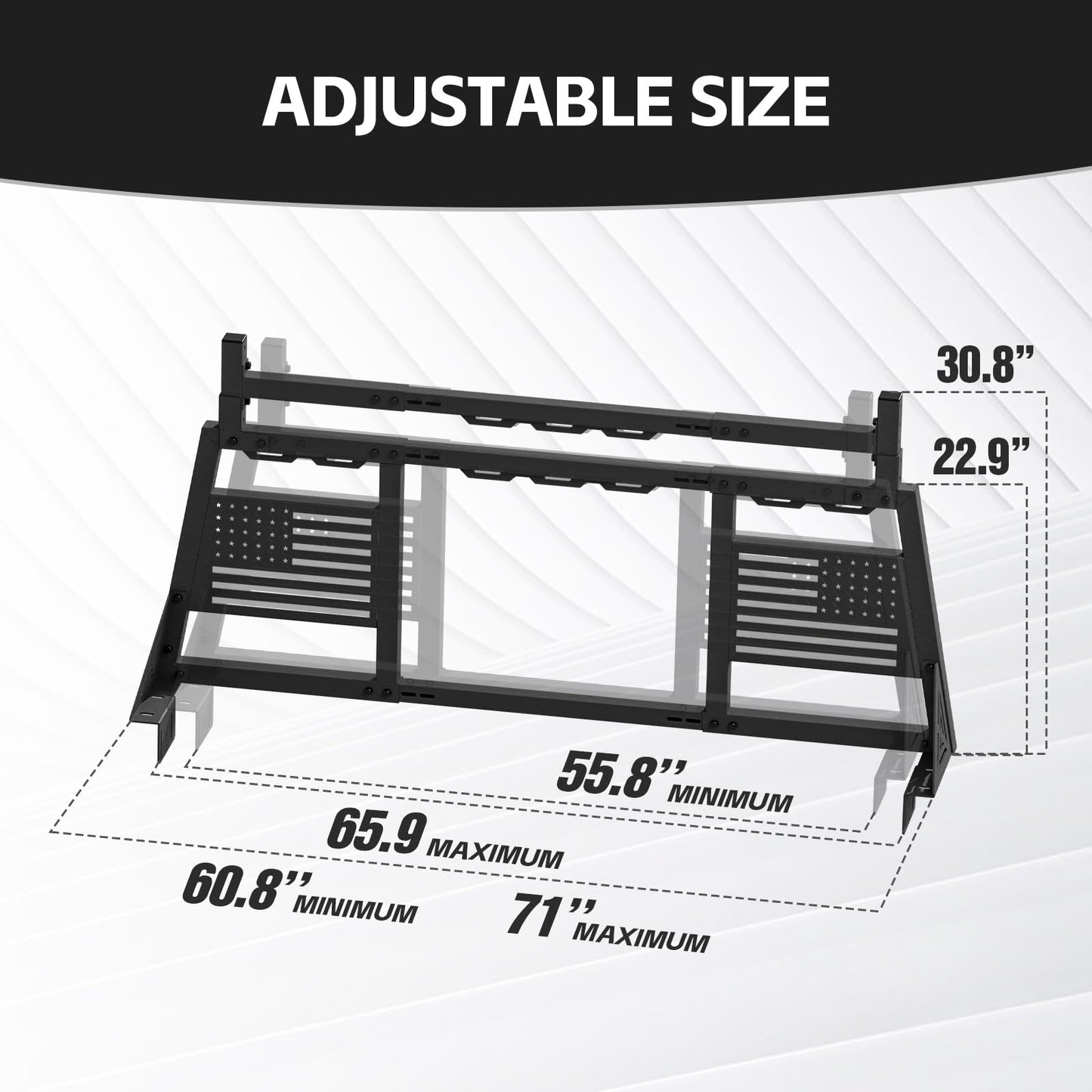 YZONA Headache Rack Extendable Sport Roll Bar Compatible with Ford F150/ Titan/Silverado 1500 & GMC Sierra 1500/ Frontier/Toyota Tundra/Chevy Colorado & GMC Canyon/Toyota Tacoma/Gladiator JT