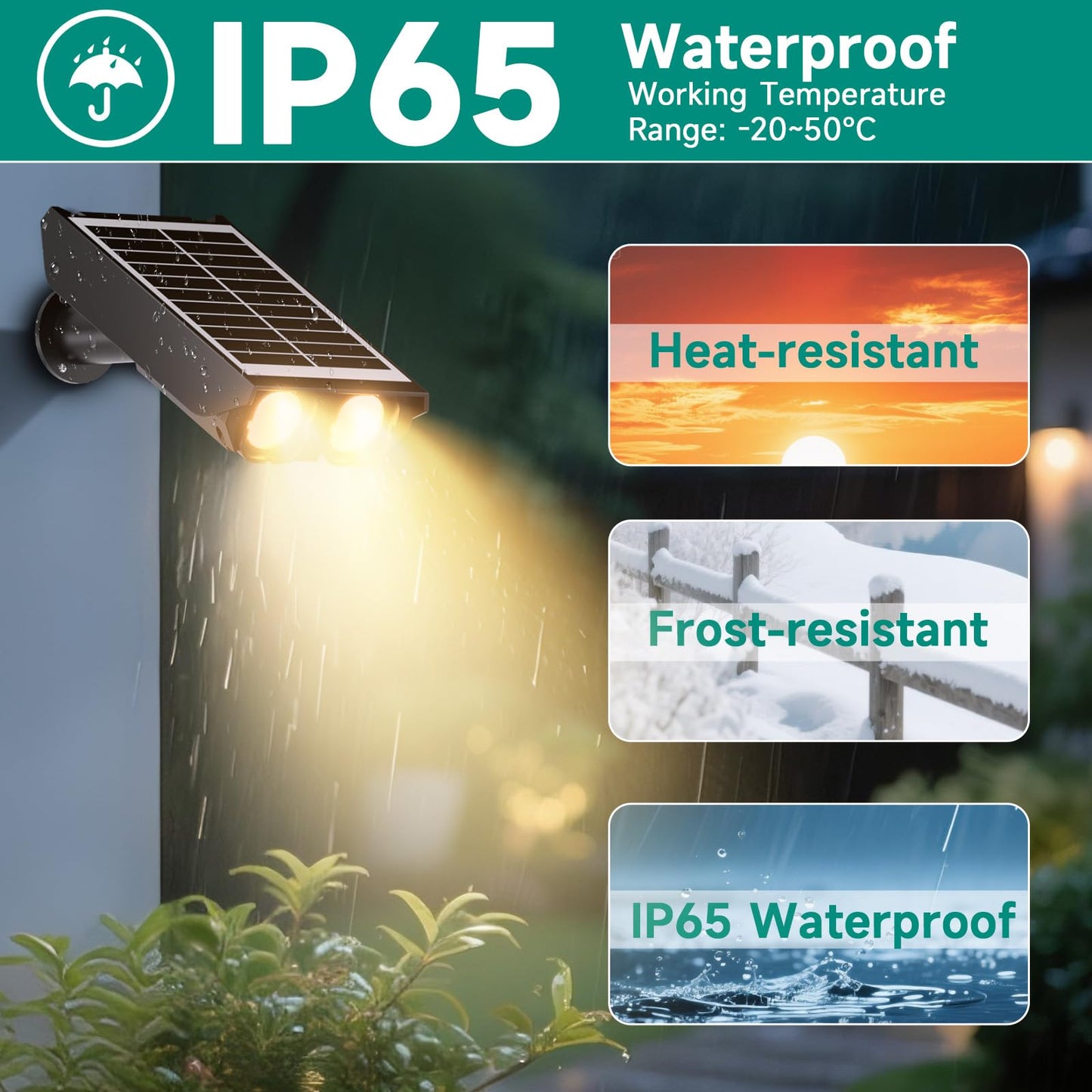 Solar Lights Outdoor Waterproof: 2 In 1 Solar Spot Lights With 2 Lighting Modes & Pc Light Guide Column For Tree Garden Yard Pathway | Warm Yellow 3000K Landscape Lights | Ip65 Waterproof | 4 Pack