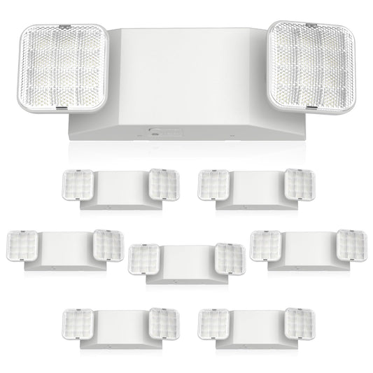 Freelicht 8 Pack Led Emergency Lights For Business  With Battery Backup  Two Head Adjustable Led Emergency Square Lighting  Ul 924 Certified