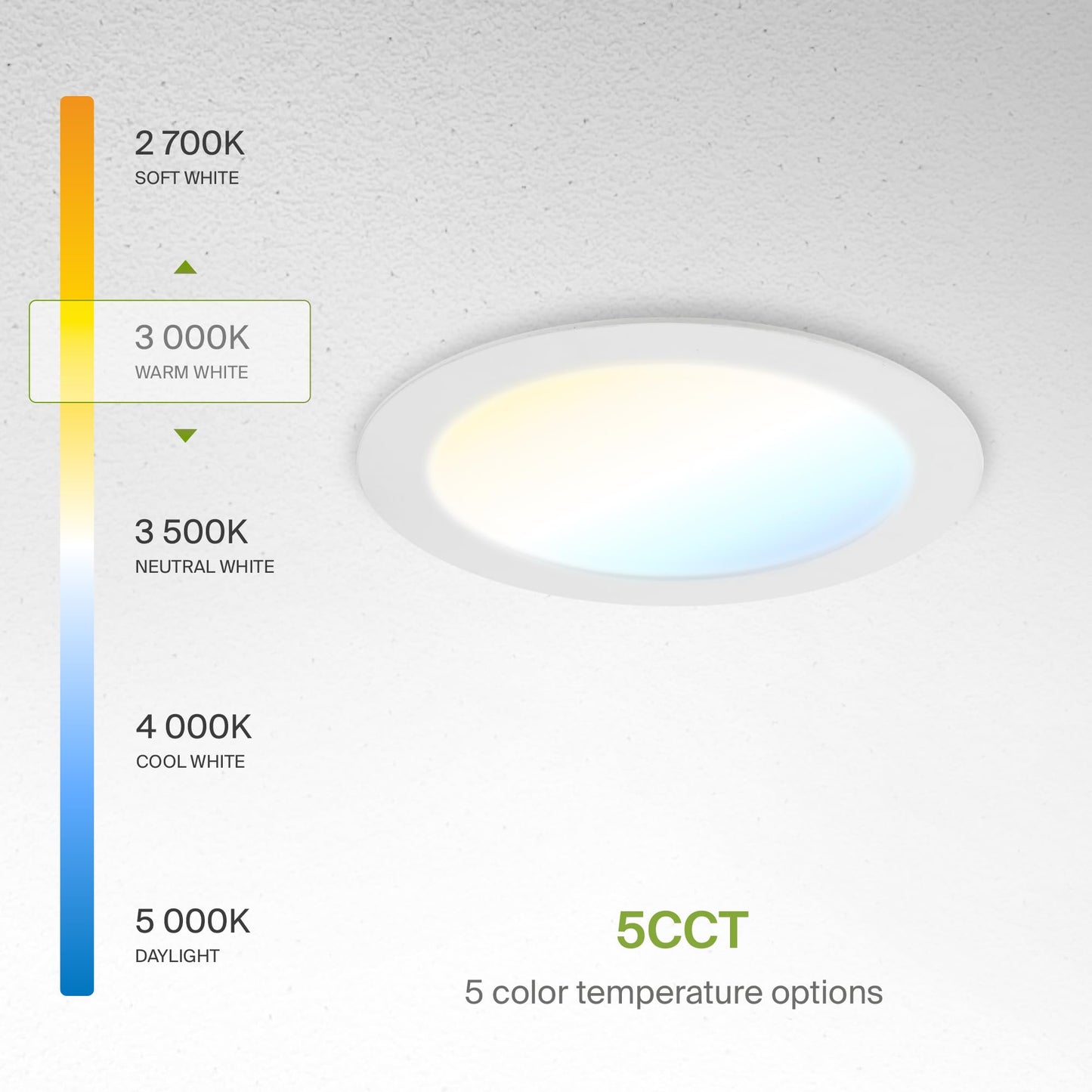 Asd 6 Pack Led Recessed Lighting 6 Inch 15W  5 Cct 2700K-5000K Cri90+  Ic Rated Ultra Thin Dimmable Ceiling Lights With J Box  Canless Wafer Downlight  Round Slim Panel Light  Energy Star Etl  White