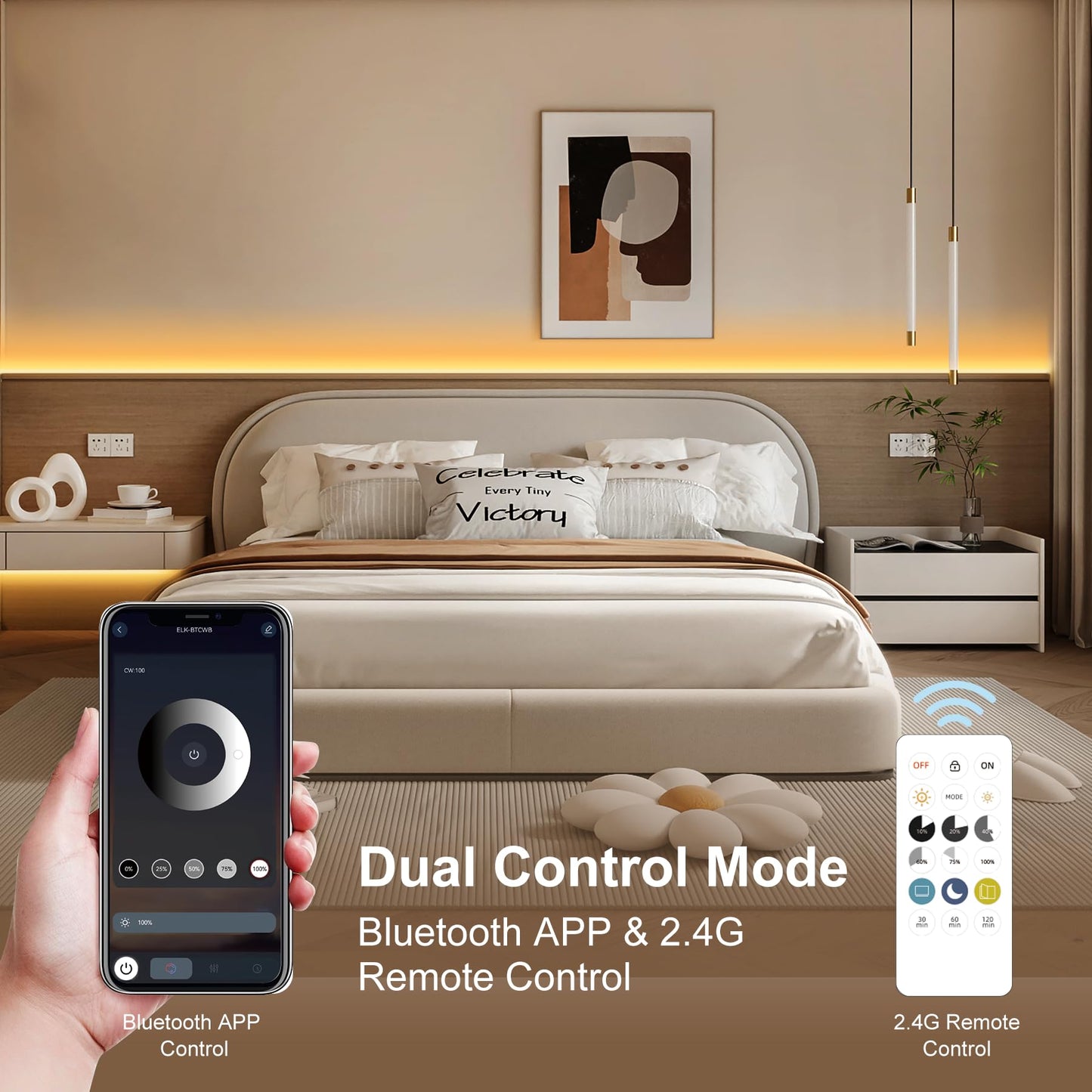 Auziwe Cob Led Strip Light 2700K  24Ft Dimmable Warm White Led Strip Light  Cri92+  Dc24V Tape Light With Rf Remote Timer Function  Bluetooth App Control For Home Bedroom Kitchen Diy Lighting.