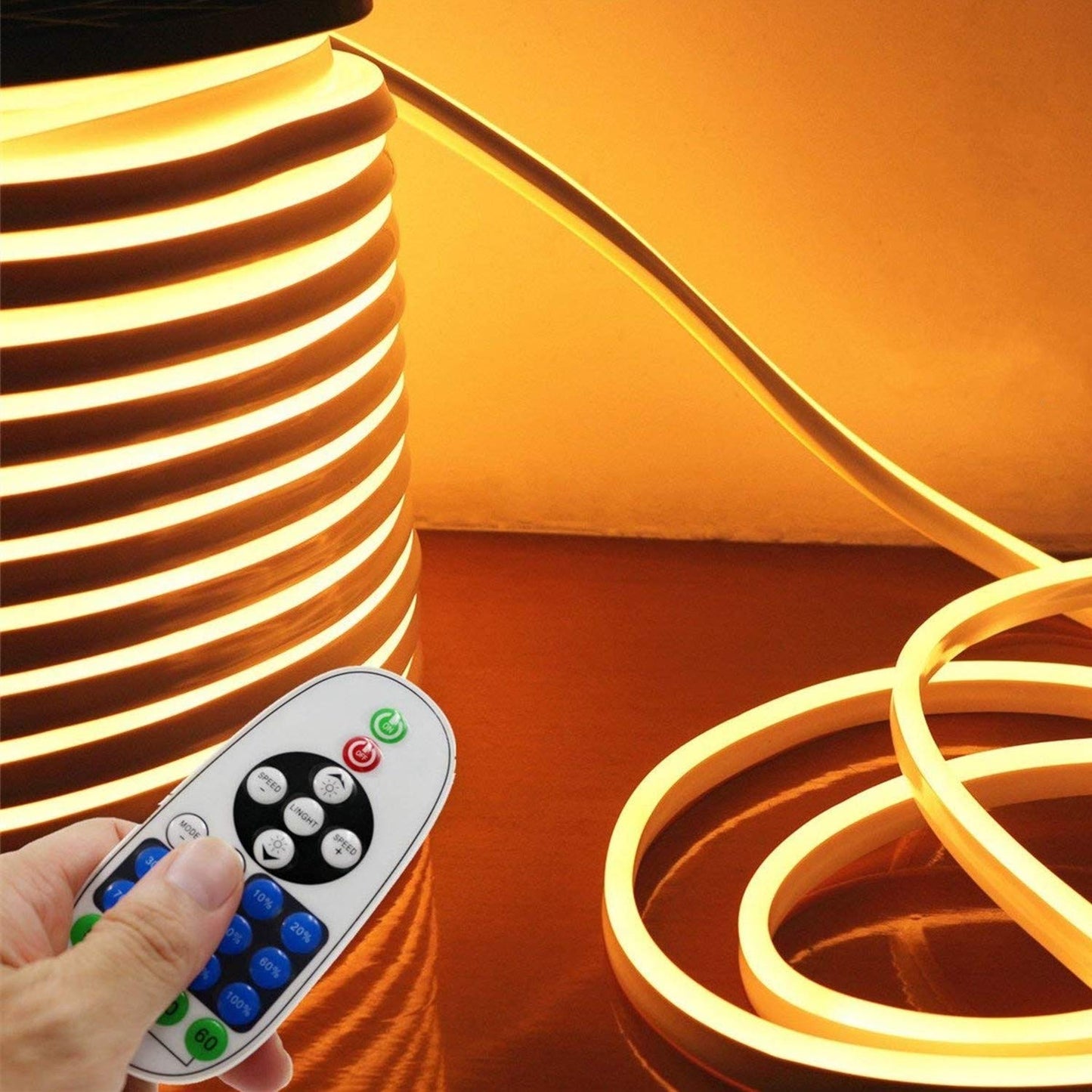 IEKOV LED Neon Light, Dimmable Waterproof 2835 SMD Rope Light, 10m/32.8ft, Warm White, Model NEON LIGHT-WW-10M