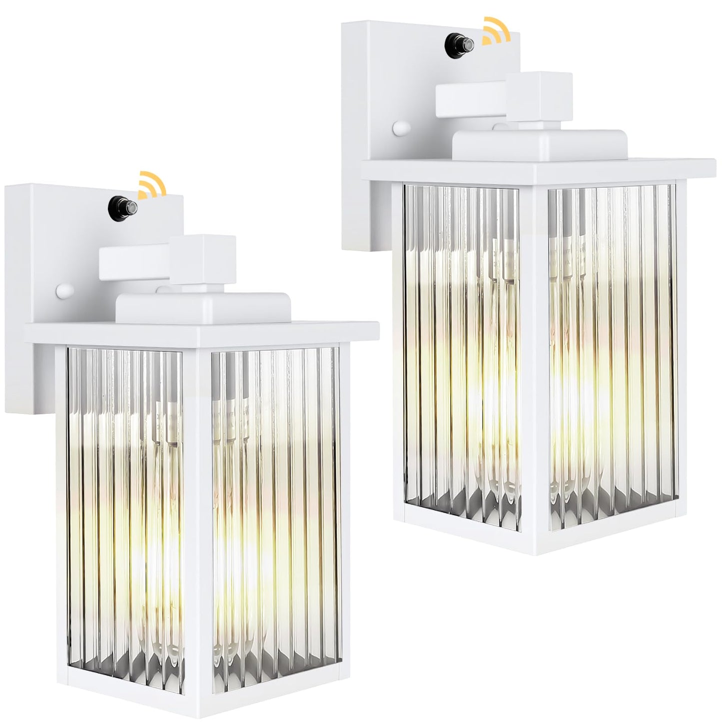 Hameso 2Pack Dusk To Dawn Outdoor Lighting  Ip65 Waterproof Outdoor Porch Light With Tempered Glass  Outdoor Light Fixture For House Exterior Front Door Garage Patio(White)
