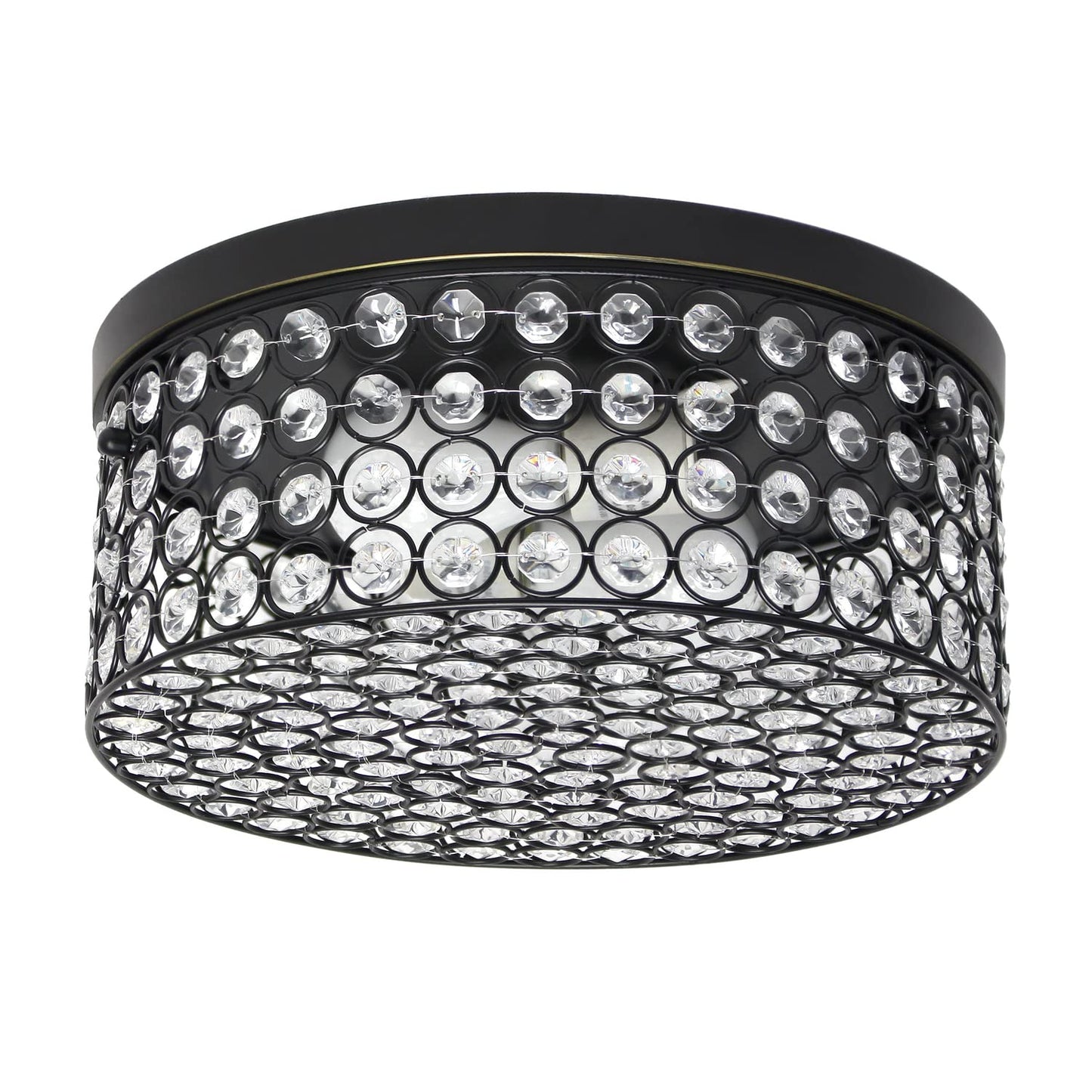 Lalia Home Glam 2 Light Flush Mount Fixture, 12 Inch, Metal, Restoration Bronze, Model LHM-2003-RZ